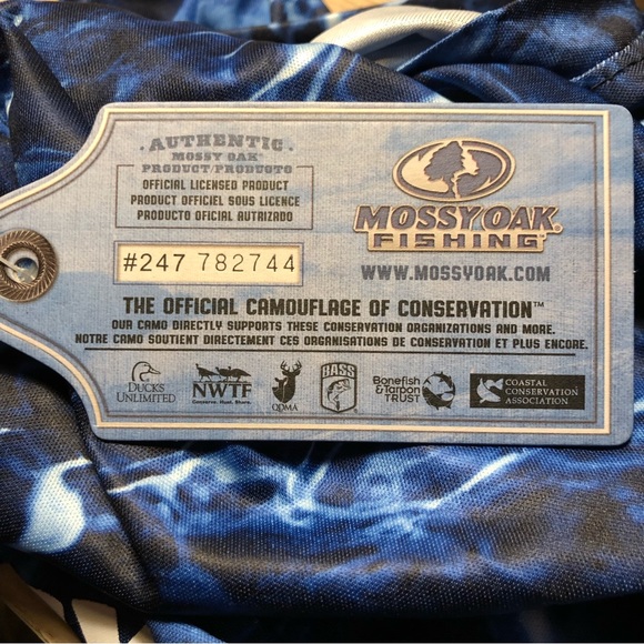 Mossy Oak Fishing Short Sleeve Rash Guard Blues Youth 10-12 New - Picture 5 of 16